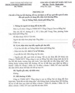 Niêm yết công khai dự thảo Phương án bồi thường, hỗ trợ, tái định cư Dự án bồi thường, hỗ trợ, tái định cư để tạo quỹ đất sạch tổ chức đấu giá quyền sử dụng đất khu đất khoảng 85 ha tại xã Thống Nhất